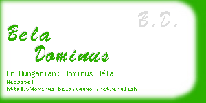 bela dominus business card